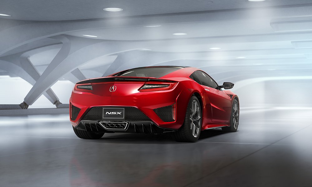 New NSX features a twin-turbocharged V6, a 9-speed gearbox and 3 electric motors capable of delivering 550+ hp 