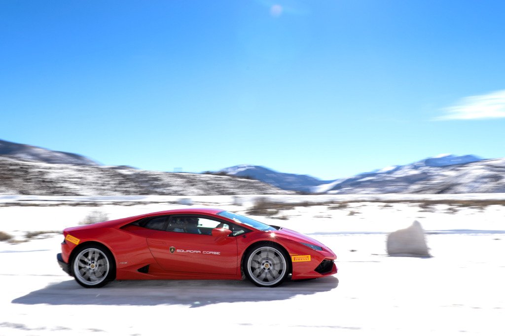 Lamborghini's new Huracan takes to the snow in Colorado last month